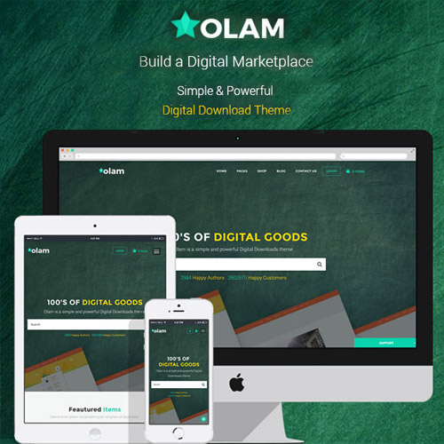 Olam WordPress Easy Digital Downloads Theme Digital Marketplace Bookings