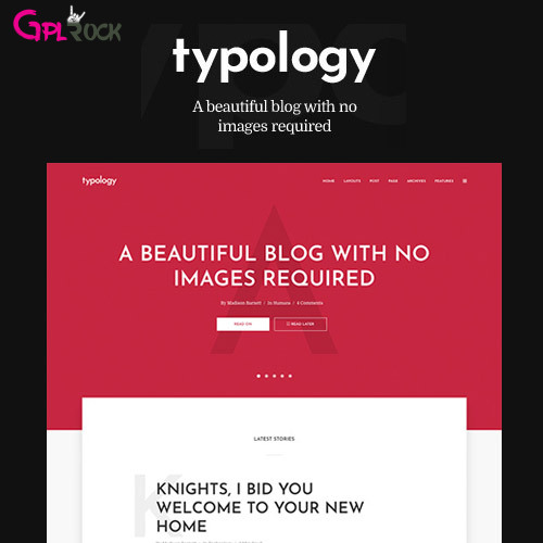 Typology Text Based Minimal WordPress Blog Theme