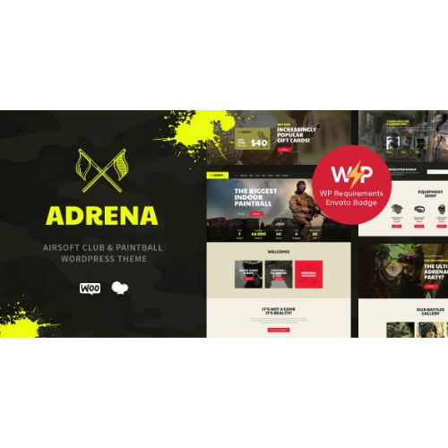 Adrena Airsoft Club Paintball WordPress Theme