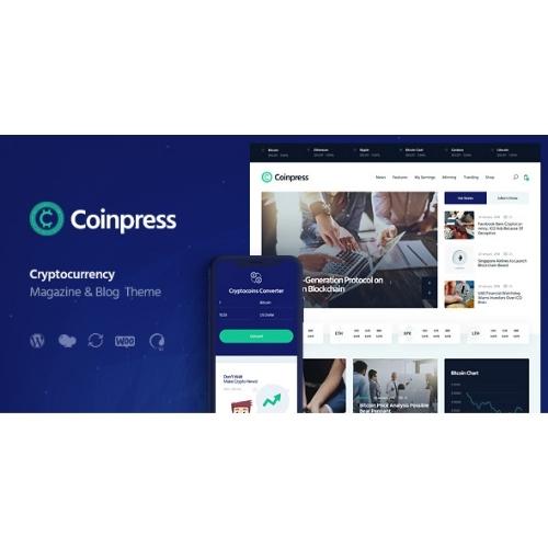 Coinpress ICO Cryptocurrency Magazine Blog WordPress Theme