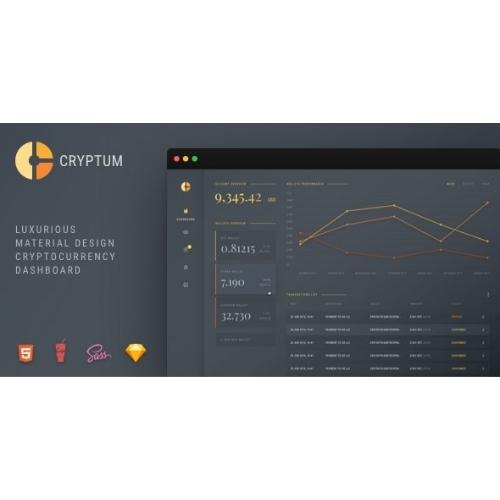 Cryptum – Luxurious Cryptocurrency Material Design Admin Dashboard