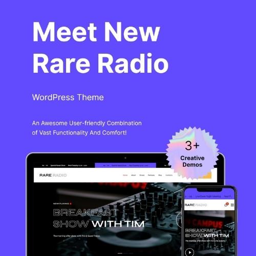 Rare Radio Online Music Radio Station Podcast WordPress Theme