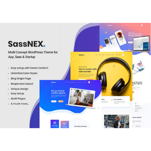 Sassnex – WordPress Theme for App Saas Startup